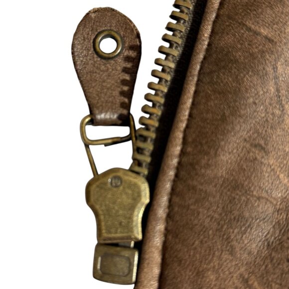 Vintage 80s G-III Leather Bomber Jacket Brown Small - Picture 10 of 13